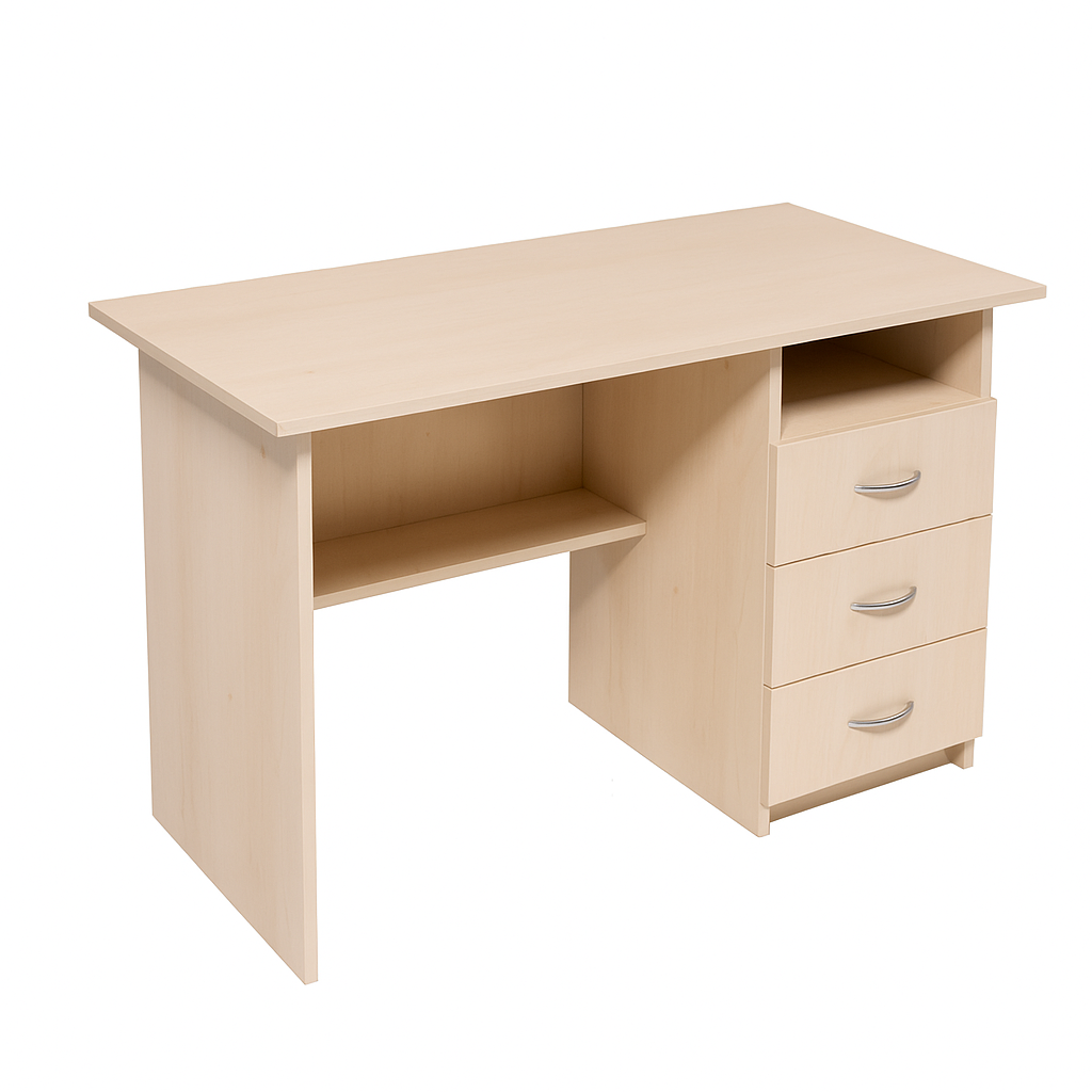 Стіл письмовий з полицею та 3-ма шухлядами, ЛЕЛЕКА, 1200х600х750 мм.